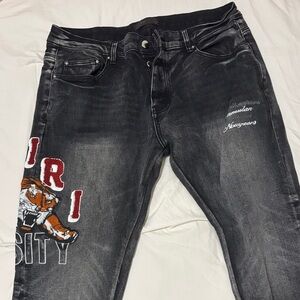 AMIRI Black Embroidered Men's Jeans